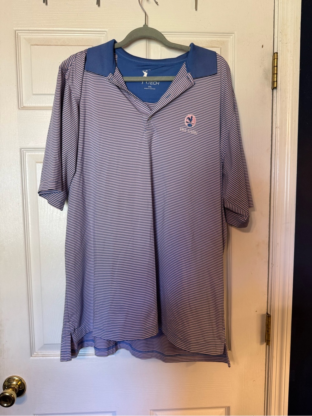 Fairway & Greene Tech Performance Striped Polo - Blue and Purple